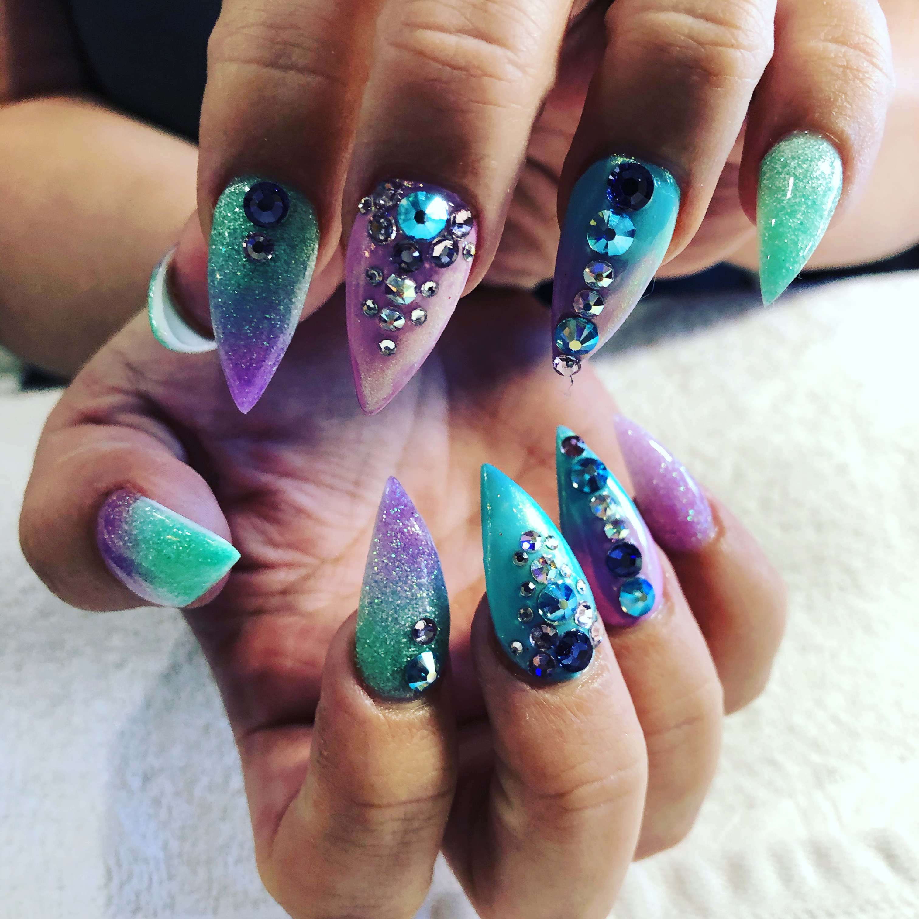 Pink editorial nail design