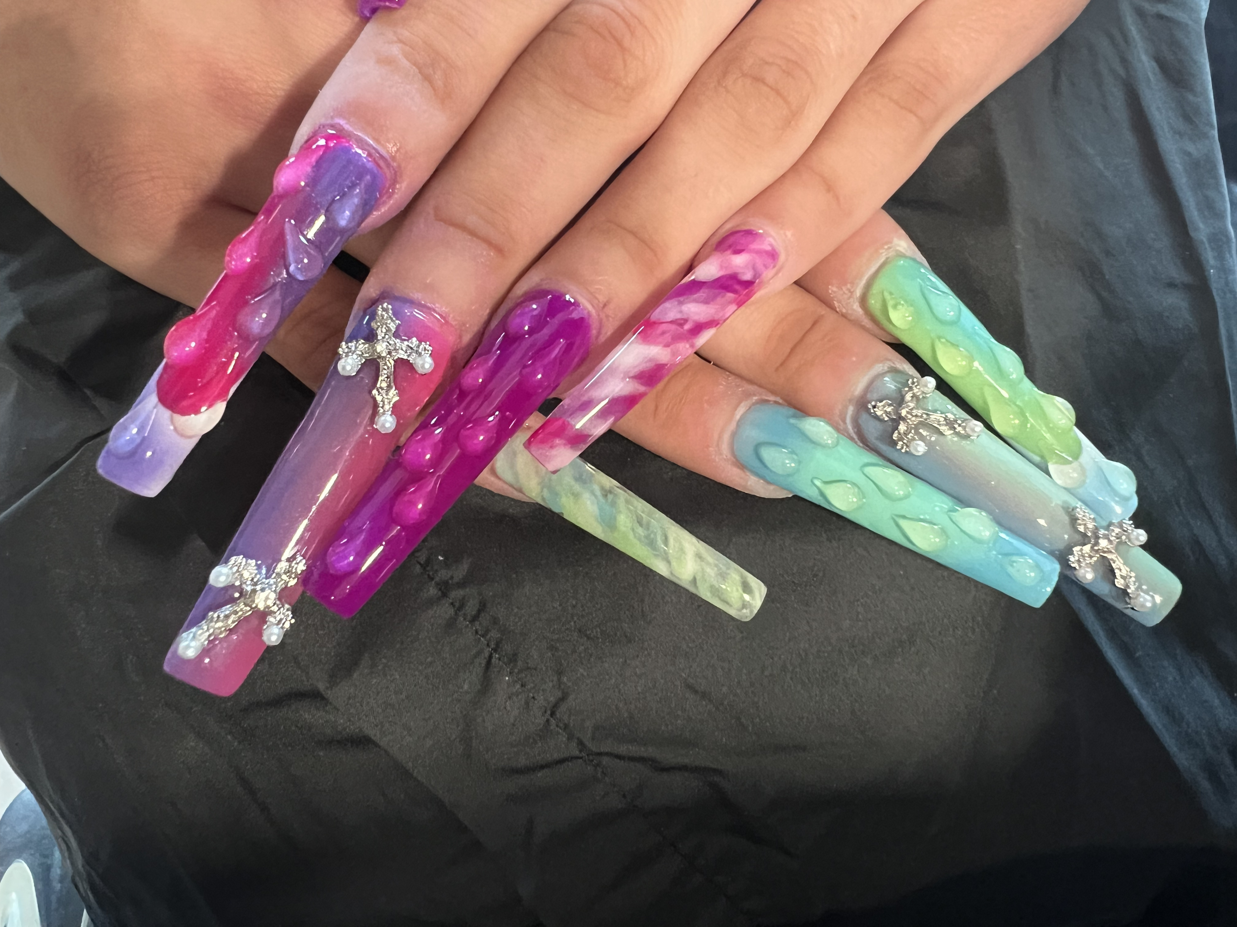 Pink editorial nail design